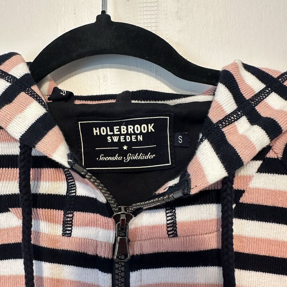 Holebrook Sweden Full Zip Jacket Women S Navy Blue Pink Hooded Zip Pockets - Picture 4 of 9
